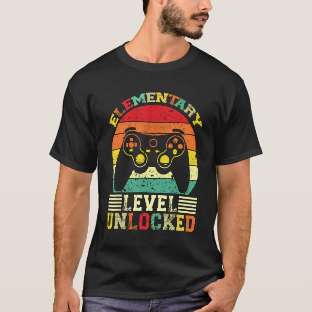 T-shirt Elementary Level Unlocked Video Gamer Back to Scho (Devant)