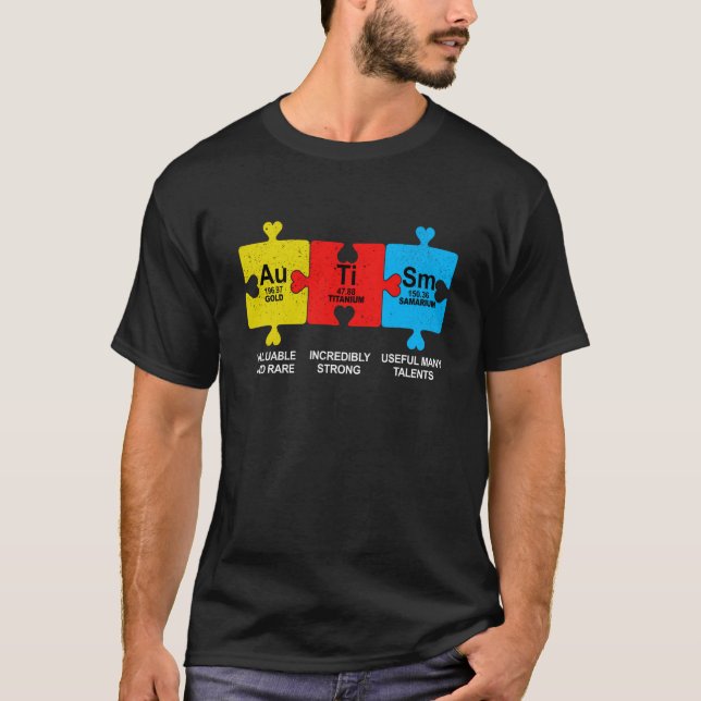 T-shirt Éléments autistes Tableau périodique Sensibilisati (Devant)