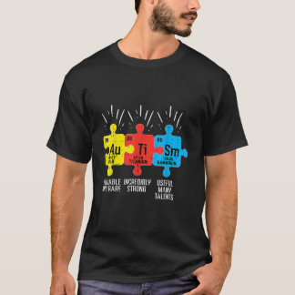 T-shirt Éléments autistes Tableau périodique Sensibilisati