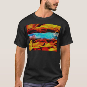 T-shirt Eléments Chauds Et Froids Acrylique Verser Abstrai