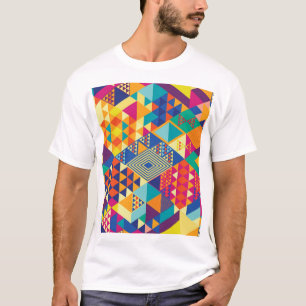 T-shirt Éléments géométriques, abstraits, motif vintage.