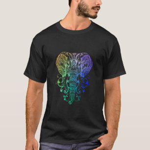 T-shirt Elephan Hindu Tribal Aquarelle Graphique Hommes Fe