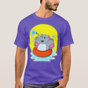 T-shirt Éléphant à la baignade avec bouée de sauvetage