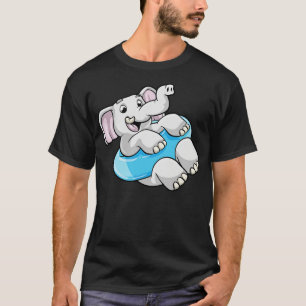 T-shirt Eléphant à la natation avec anneau de natation