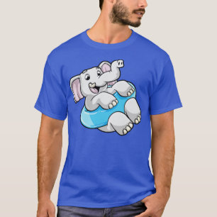 T-shirt Eléphant à la natation avec anneau de natation
