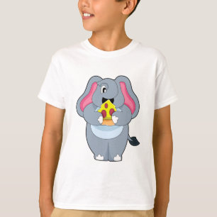 T-shirt Eléphant à la pizza