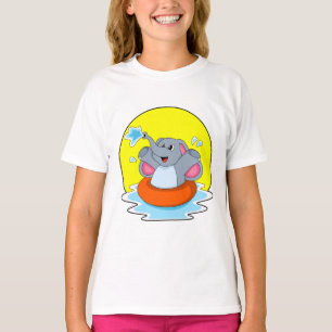 T-shirt Eléphant à nager avec Lifebuoy