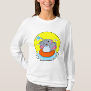 T-shirt Eléphant à nager avec Lifebuoy