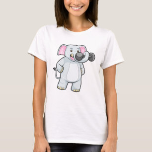 T-shirt Elephant à Strenght entraînement avec Dumbbell