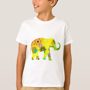 T-shirt Éléphant africain floral