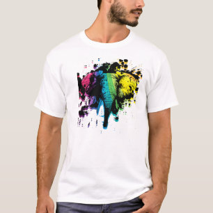 T-shirt Eléphant arc-en-ciel