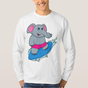 T-shirt Elephant as surfer avec surf
