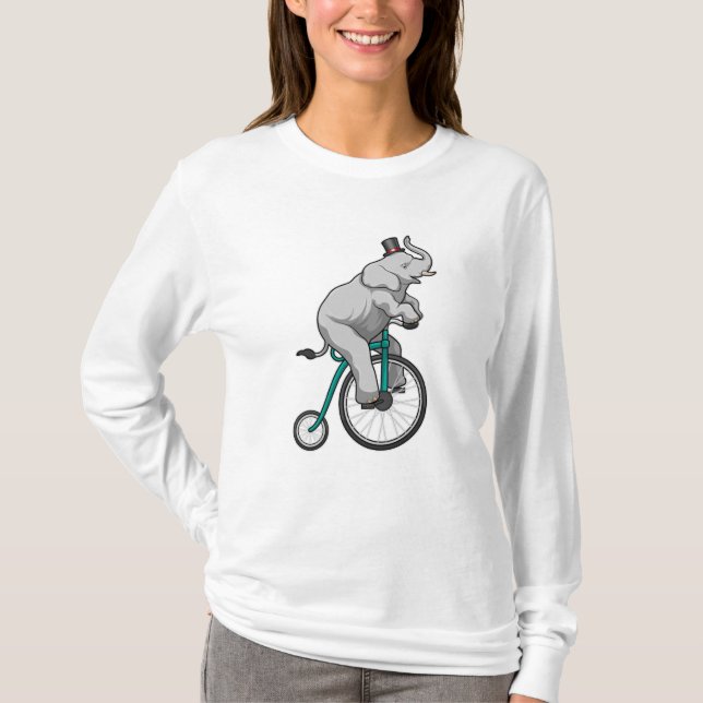 T-shirt Eléphant au cirque avec vélo (Devant)
