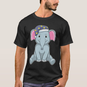 T-shirt Eléphant au coucher avec casquette de nuit