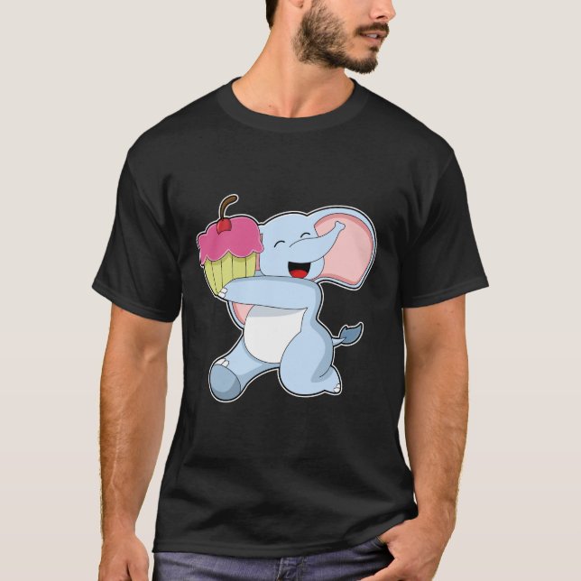 T-shirt Eléphant au gâteau (Devant)