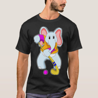 T-shirt Elephant au hockey avec chauve-souris de hockey