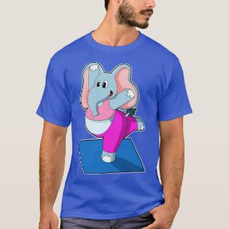 T-shirt Eléphant au Yoga Exercices d'étirement à debout