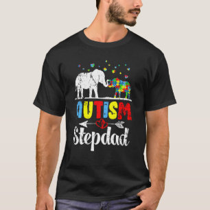 T-shirt Éléphant Autisme Beau-père Puzzle Cœur Amour Autis