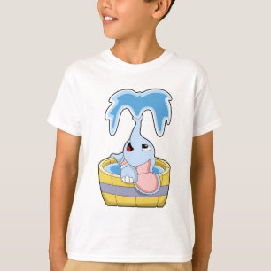 T-shirt Eléphant avec baignoire remplie d'eau
