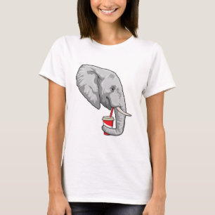 T-shirt Eléphant avec boisson