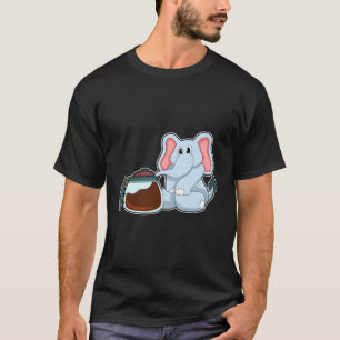 T-shirt Éléphant avec cafetière