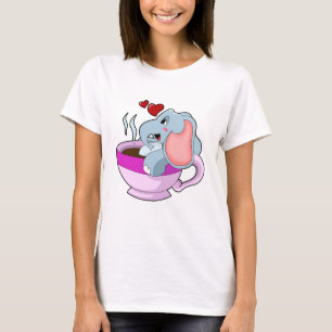 T-shirt Elephant avec la coupe du café