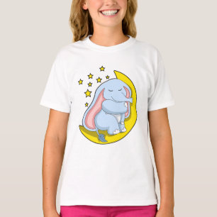 T-shirt Eléphant avec lune et étoiles