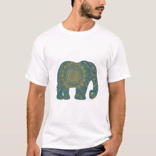 T-shirt Éléphant avec motif mandala artistique