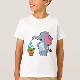 T-shirt Eléphant avec Plante