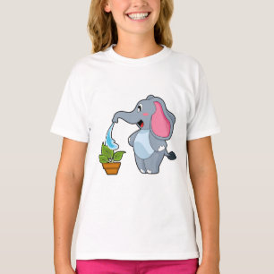T-shirt Eléphant avec Plante