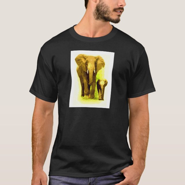 T-shirt Elephant & Baby Elephant Walking (Devant)