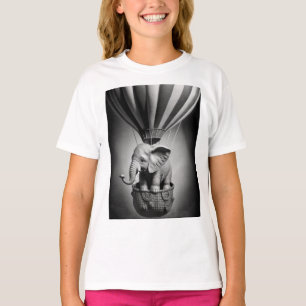 T-shirt Elephant bébé dans un ballon à air chaud
