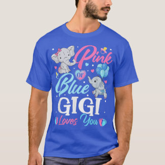 T-shirt Elephant bleu rose Gigi vous aime Grossesse Révéla