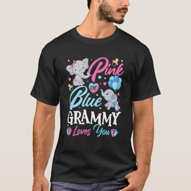 T-shirt Elephant bleu rose Grammy vous aime Grossesse Reve (Devant)