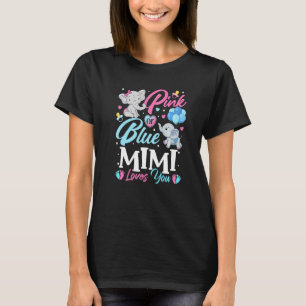 T-shirt Elephant bleu rose Mimi vous aime Grossesse Révéla