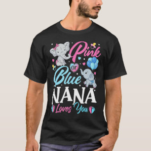 T-shirt Elephant bleu rose Nana vous aime Grossesse Révéla