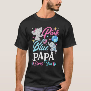 T-shirt Elephant bleu rose Papa t'aime Grossesse Révélatio
