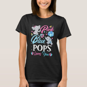 T-shirt Eléphant bleu rose POPS vous aime Grossesse Révéle