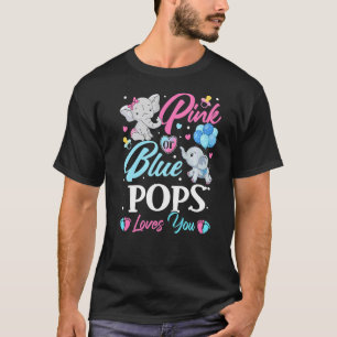 T-shirt Eléphant bleu rose pops vous aime Grossesse Révéle