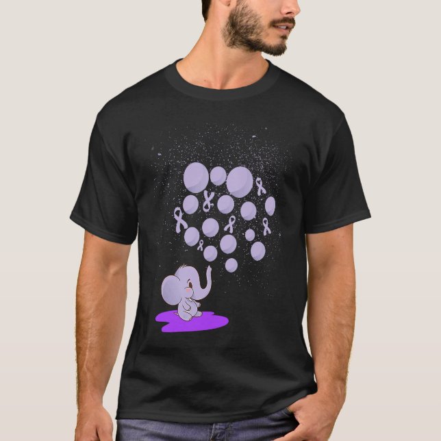 T-shirt Elephant Blowing Up Purple Balloons Overdose Aware (Devant)