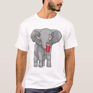 T-shirt Eléphant Boire de la tasse
