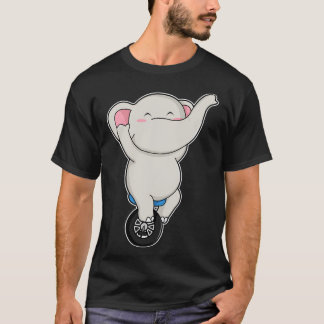 T-shirt Eléphant comme artiste au cirque avec pneus
