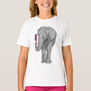 T-shirt Elephant comme coiffeur avec peigne