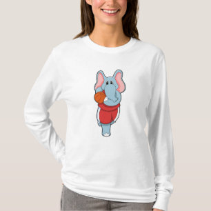 T-shirt Elephant comme joueur de basket-ball avec basket-b