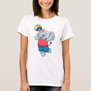 T-shirt Elephant comme joueur de volleyball avec volleybal