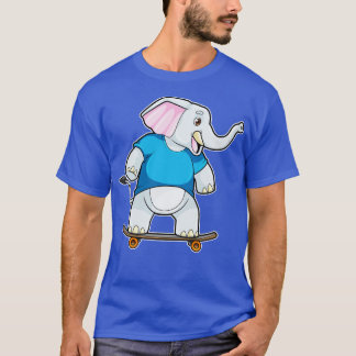 T-shirt Elephant comme patineur avec skateboard