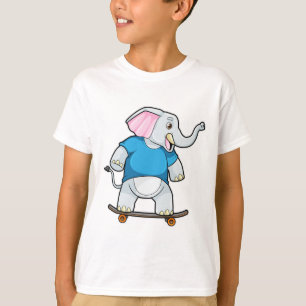 T-shirt Elephant comme patineur avec skateboard