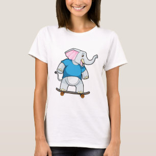 T-shirt Elephant comme patineur avec skateboard
