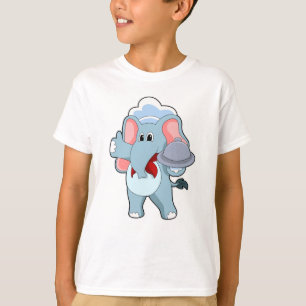 T-shirt Elephant comme serveur avec Plattre