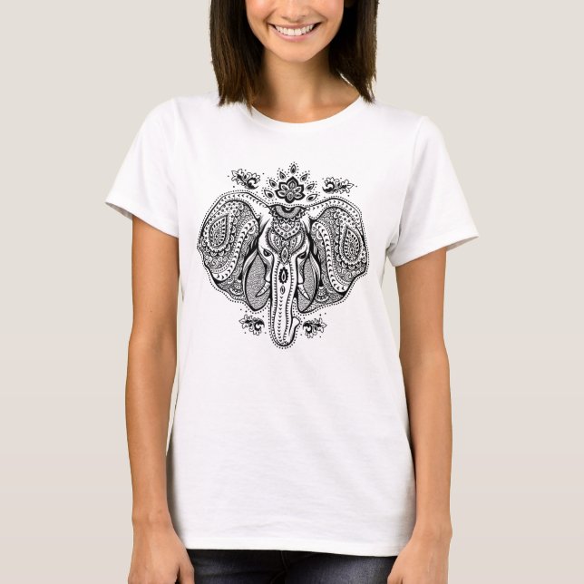 T-shirt Éléphant d'Asie vintage inspiré (Devant)